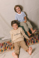 NAVY/WHITE STRIPES PATCH SAMMY KIDS T-SHIRT