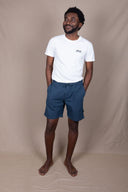 NAVY JOGGER LINEN SHORT
