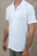 LIGHT BLUE STRIPES SPORT MC HAWAI SHIRT