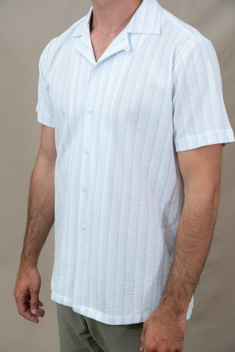 LIGHT BLUE STRIPES SPORT MC HAWAI SHIRT – SAM NEWMAN CLOTHING