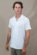 LIGHT BLUE STRIPES SPORT MC HAWAI SHIRT
