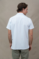 LIGHT BLUE STRIPES SPORT MC HAWAI SHIRT