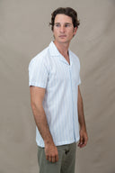 LIGHT BLUE STRIPES SPORT MC HAWAI SHIRT