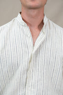 BEIGE STRIPES MAO SHIRT