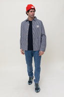 NAVY STRIPES PATCH WORKER JACKET