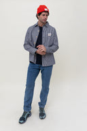 NAVY STRIPES PATCH WORKER JACKET