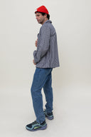 NAVY STRIPES PATCH WORKER JACKET