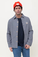 NAVY STRIPES PATCH WORKER JACKET