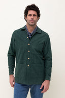 FOREST GREEN CHAMOIS OVERSHIRT