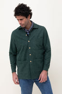 FOREST GREEN CHAMOIS OVERSHIRT
