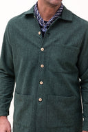 FOREST GREEN CHAMOIS OVERSHIRT