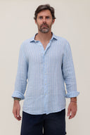 LIGHT BLUE STRIPES SPORT SHIRT