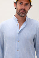 LIGHT BLUE STRIPES MAO SHIRT