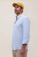 LIGHT BLUE STRIPES MAO SHIRT