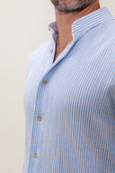 LIGHT BLUE STRIPES MAO SHIRT