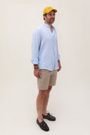 LIGHT BLUE STRIPES MAO SHIRT