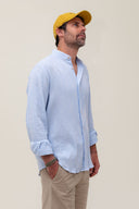 LIGHT BLUE STRIPES MAO SHIRT