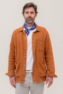 RUST LINEN WORKER JACKET