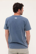 WASHED NAVY BONSOIR MONSIEUR T-SHIRT
