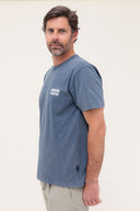 WASHED NAVY BONSOIR MONSIEUR T-SHIRT
