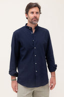 NAVY MAO SHIRT
