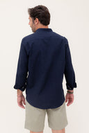 NAVY MAO SHIRT