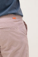 OFFWHITE/BURGUNDY STRIPES JOGGER LONG