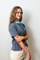 WASHED NAVY BONJOUR MADEMOISELLE REGULAR FEM T-SHIRT