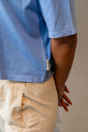 TWILIGHT BLUE PINK BORN IN THE SOUTH CROPPED  FEM T-SHIRT