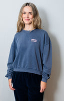 WASHED NAVY BONJOUR MADEMOISELLE FEM SWEATSHIRT