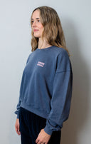 WASHED NAVY BONJOUR MADEMOISELLE FEM SWEATSHIRT