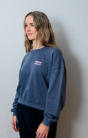 WASHED NAVY BONJOUR MADEMOISELLE FEM SWEATSHIRT