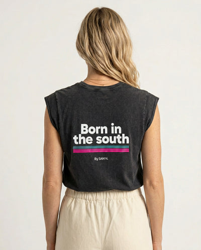 ASPHALT PINK BORN IN THE SOUTH SOLEIL T-SHIRT