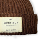 BROWN MONSIEUR WOOLEN BEANIE