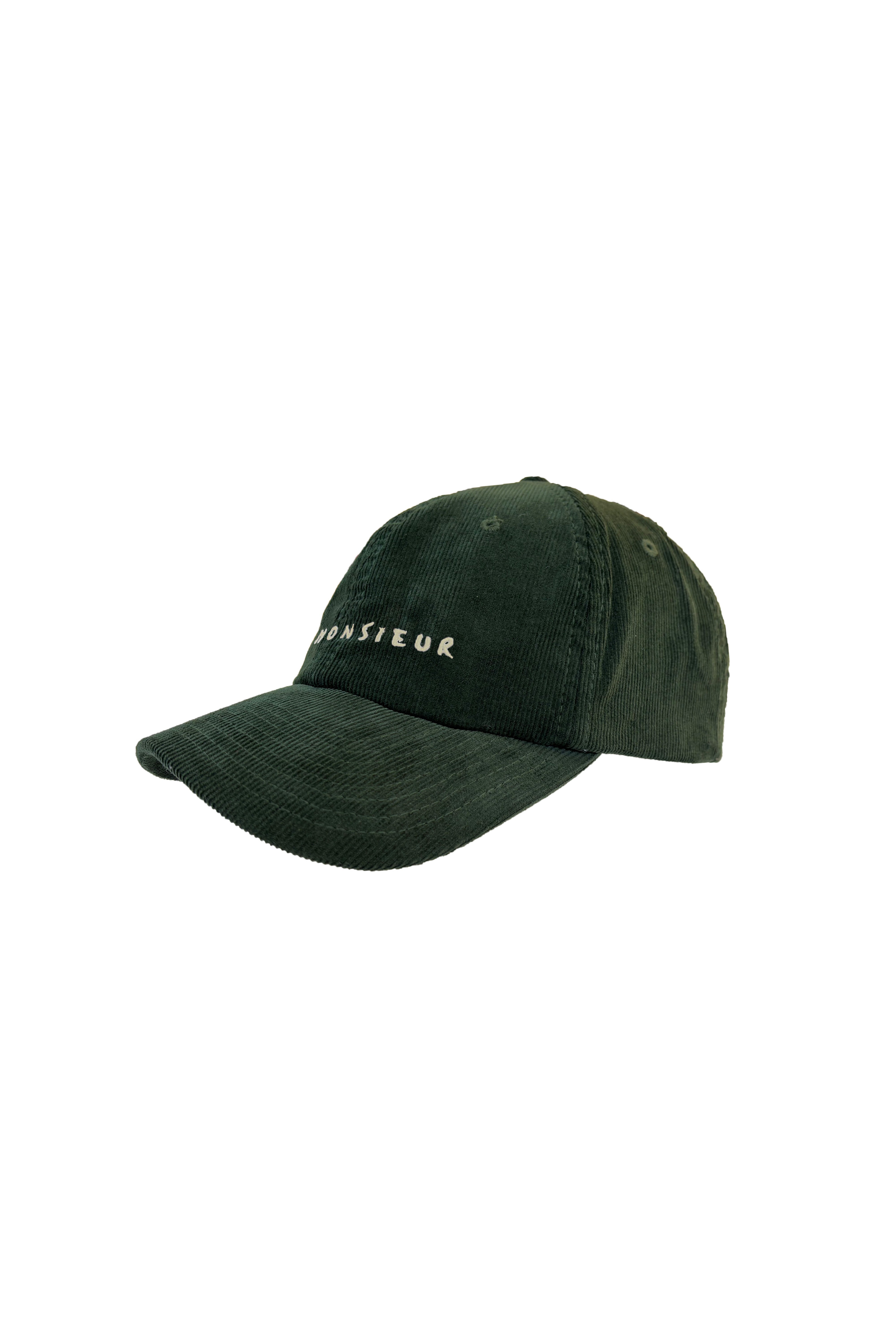 GREEN CORDUROY MONSIEUR CAP