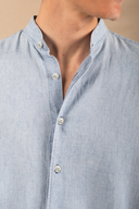 DENIM STRIPES MAO SHIRT