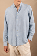 DENIM STRIPES MAO SHIRT