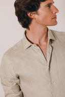 BEIGE SPORT LINEN SNC SHIRT