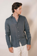 LEAD GREY SPORT LINEN SNC SHIRT