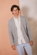 LIGHT GREY CARDIGAN WAFFLE