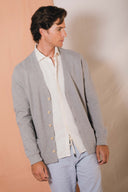 LIGHT GREY CARDIGAN WAFFLE