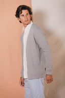 LIGHT GREY CARDIGAN WAFFLE