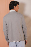 LIGHT GREY CARDIGAN WAFFLE