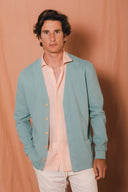 AQUA CARDIGAN WAFFLE