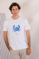 WHITE BLUE CRAB T-SHIRT