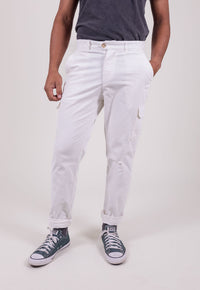 OFFWHITE CORDUROY CARGO TROUSERS