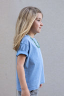 TWILIGHT BLUE BORN IN THE SOUTH PINK KIDS T-SHIRT