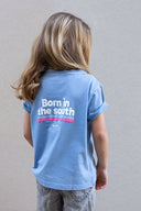 TWILIGHT BLUE BORN IN THE SOUTH PINK KIDS T-SHIRT
