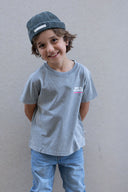 LIGHT GREY BORN IN THE SOUTH PINK KIDS T-SHIRT