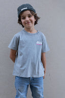 LIGHT GREY BORN IN THE SOUTH PINK KIDS T-SHIRT